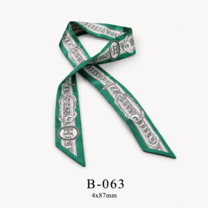 Khăn lụa trang trí xanh lá họa tiết B-063