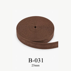 Dây đai dệt cuộn nâu họa tiết hình học B-031