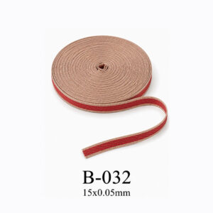 Dây đai dệt cuộn màu be sọc đỏ B-032