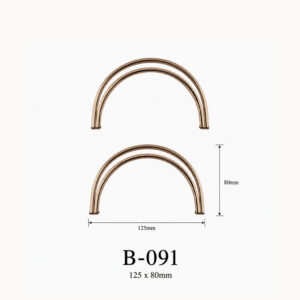 Tay cầm hộp quà kim loại B-091 kích thước 125 × 80 mm – ảnh thông số