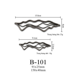 Kích thước tay cầm hộp quà kim loại B-101 91 × 25 mm và 158 × 40 mm