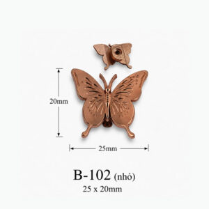 Kích thước phụ kiện hình bướm B-102 25 × 20 mm