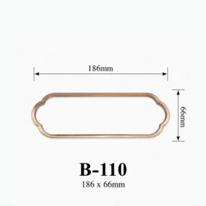 Kích thước tay cầm hộp quà kim loại B-110 186 × 66 mm