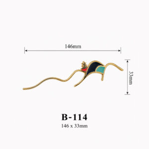 Kích thước tay cầm hộp quà kim loại B-114 146 × 33 mm
