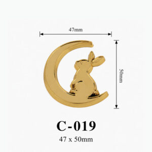 Phụ kiện trang trí nhựa hình thỏ và trăng C-019